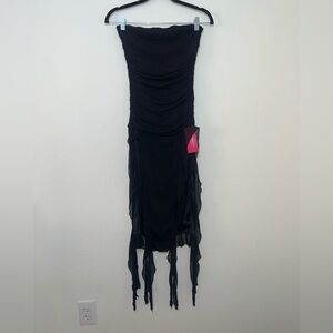 Shein NWT Flowy Black Strapless Dress
